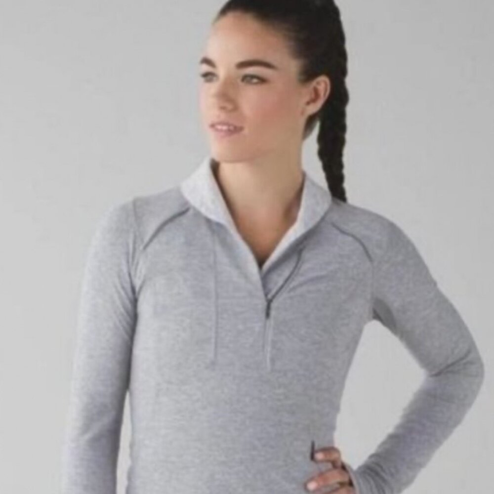 Lululemon Think Fast Pullover top in grey